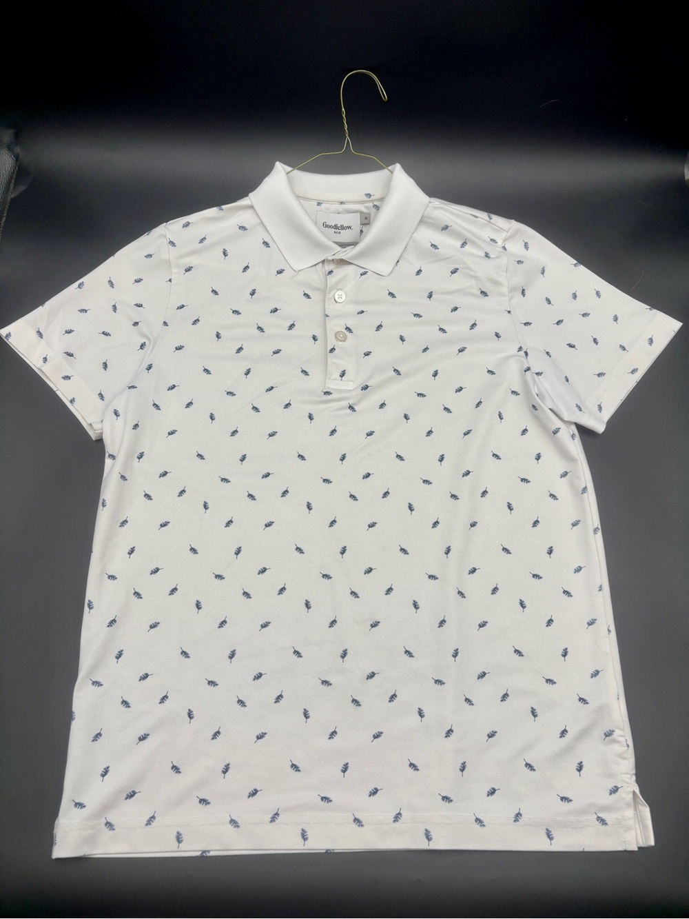 Goodfellow & Co Men's Feather Print Performance Golf Polo - Size Medium